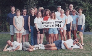 15-Year Class Reunion with the two cutest guys laying in the front.
