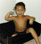 My god...the kid's only 2-1/2 and he already looks like a little bodybuilder